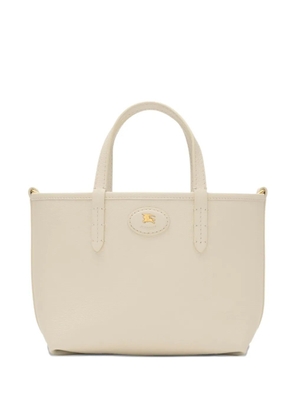 Burberry small Bloomsbury grained-leather reversible check tote bag - Neutrals