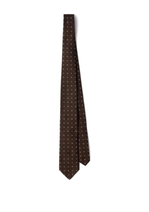 Prada geometric-pattern silk tie - Brown