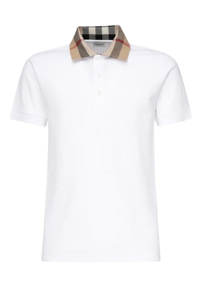 Burberry check-collar polo shirt - White