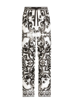 Dolce & Gabbana Majolica-print trousers - White