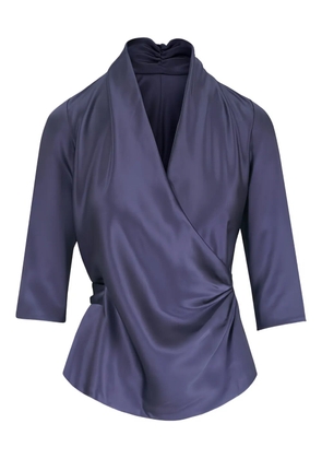 Peter Cohen silk wrap blouse - Purple