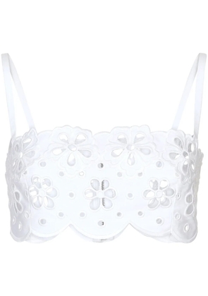 Dolce & Gabbana cut-out detailed cotton top - White
