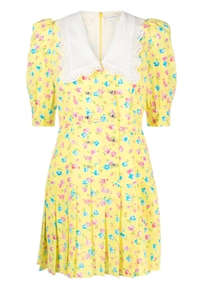 Alessandra Rich floral-print mini dress - Yellow