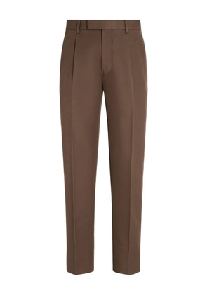 Zegna pleated side-pocket trousers - Brown