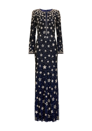 Jenny Packham star-embellished maxi dress - Blue