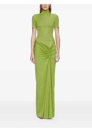 Christopher Esber Fusion Ruched Tee high neckline dress - Green