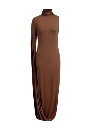 12 STOREEZ draped one-shoulder maxi dress - Brown