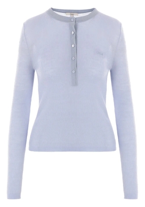Chloé ribbed long-sleeves Henley T-shirt - Blue