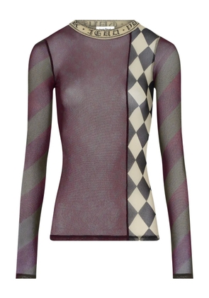 Jean Paul Gaultier patchwork long-sleeves Top - Red