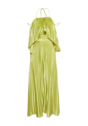 L'IDÉE satin pleated set - Green