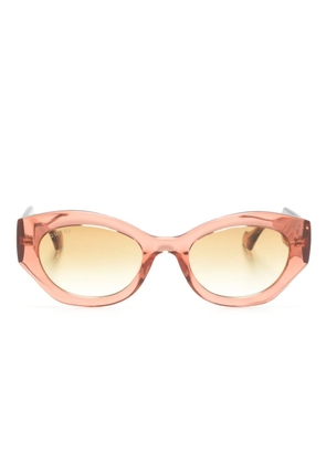 Gucci Eyewear Interlocking G-logo oval-frame sunglasses - Brown