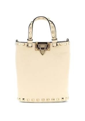 Valentino Garavani Rockstud leather mini tote bag - White