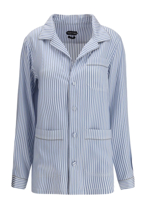 TOM FORD striped silk shirt - Blue