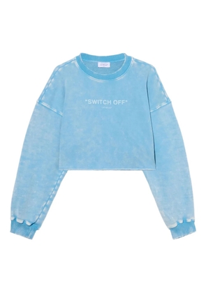 Off-White Switch Off crew-neck cropped sweatshirt - Blue