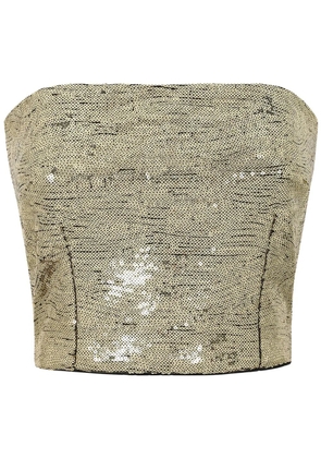 Dolce & Gabbana sequin-embellished strapless top - Gold