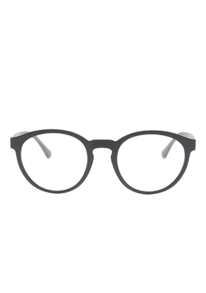 Emporio Armani clip-on round-frame glasses - Black