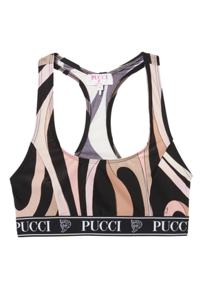 PUCCI Marmo-print sports bra - Neutrals