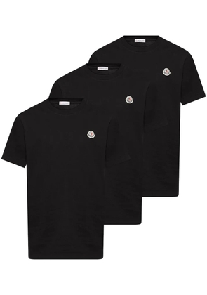 Moncler logo-patch T-shirt (pack of three) - Black