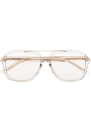 Saint Laurent Eyewear square-frame pilot glasses - Neutrals