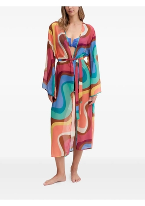 Kurt Geiger London belted printed beach cover-up - Blue
