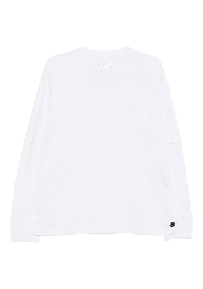 sacai cotton layered T-shirt - White