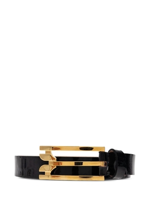 Victoria Beckham wide-buckle leather belt - Black