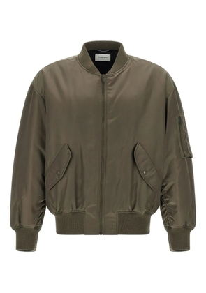 Saint Laurent ribbed-cuff bomber jacket - Green
