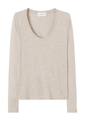 American Vintage Jacksonville long-sleeved scoop-neck T-shirt - Neutrals