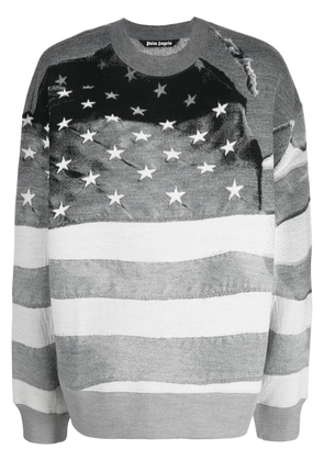 Palm Angels stars and stripes-print sweatshirt - Grey