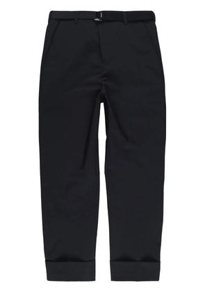 sacai cropped belted turn-up trousers - Black
