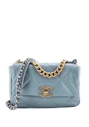 CHANEL Pre-Owned 19 Flap Bag Quilted Leather Medium crossbody bag - Blue