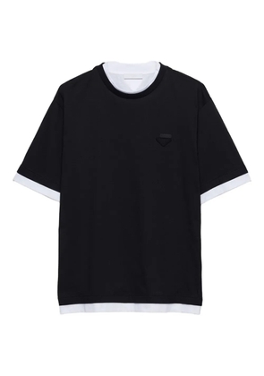 Prada triangle-logo cotton T-shirt - Black