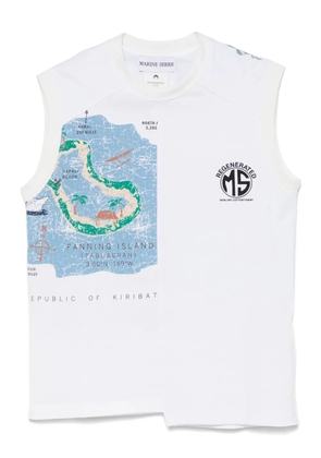 Marine Serre Regenerated graphic-T-shirts tank top - White