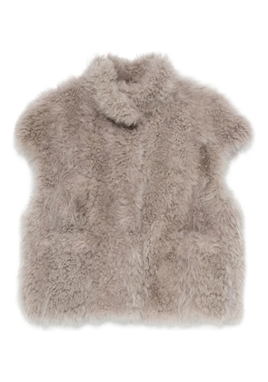Simonetta Ravizza short-sleeved shearling vest - Grey