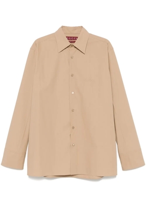 Gucci logo-embossed cotton shirt - Neutrals