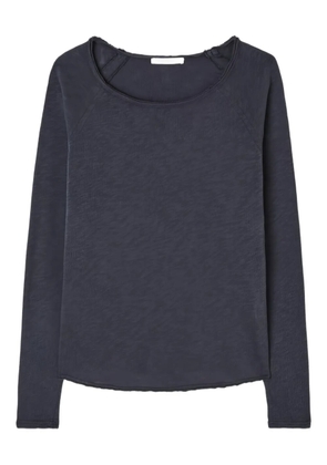 American Vintage raglan-sleeve raw-edge T-shirt - Blue