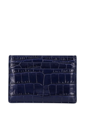 TOM FORD crocodile-effect cardholder - Blue