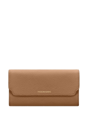 MAISON de SABRÉ flap leather long wallet - Neutrals