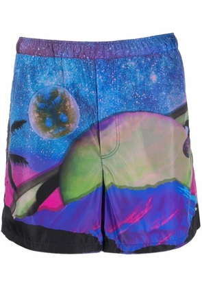 Valentino Garavani graphic-print swim shorts - Blue