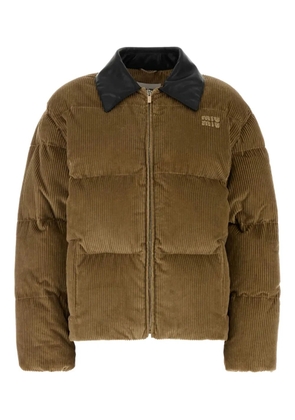 Miu Miu corduroy down jacket - Brown