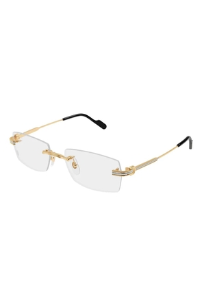 Cartier Eyewear rectangle-frame rimless glasses - Gold