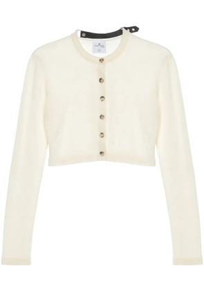 Courrèges cropped fine-knit cardigan - Neutrals
