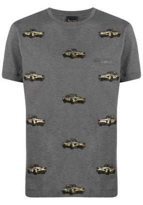 Billionaire car embroidery cotton T-shirt - Grey
