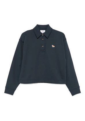 Maison Kitsuné fox-embroidered polo top - Blue