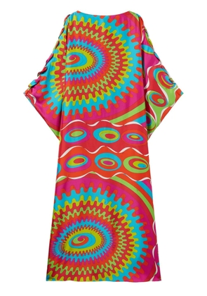PUCCI Bersaglio-print silk kaftan dress - Pink