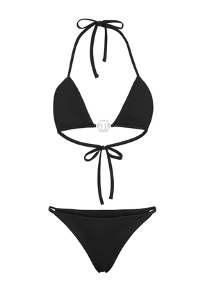 Philipp Plein logo-plaque triangle bikini set - Black