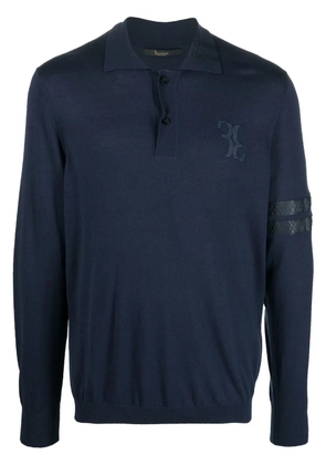 Billionaire logo-patch silk blend jumper - Blue