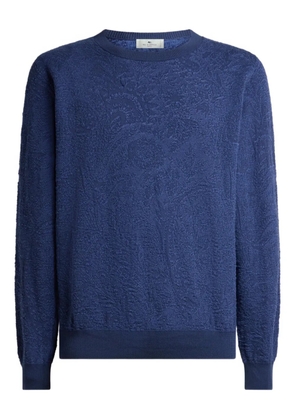 ETRO floral paisley-motif cotton sweater - Blue