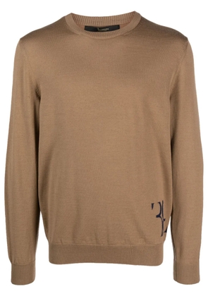 Billionaire monogram-embroidered knitted jumper - Neutrals