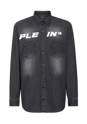 Philipp Plein Plein™ logo denim shirt - Grey